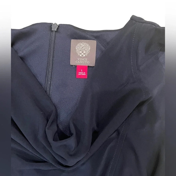 Vince Camuto navy cowl neck drawstring jumpsuit, Size Large - Picture 2 of 7